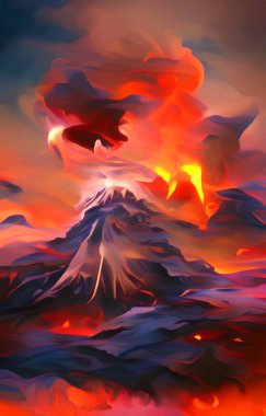 Ateş ve dumanla soyut arkaplan