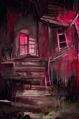 art color of evil town background