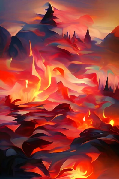 Искусство Цвета Огненный Фон — стоковое фото