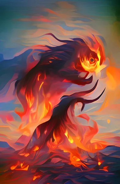 Oheň Plameny Pozadí Oblohy — Stock fotografie