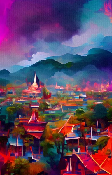 Piękny Widok Miasto Tajlandia — Zdjęcie stockowe