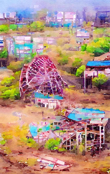 Art Color Abandoned Fun Park —  Fotos de Stock