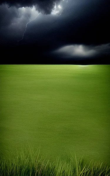 Art Color Green Grass Storm Illustration — Photo