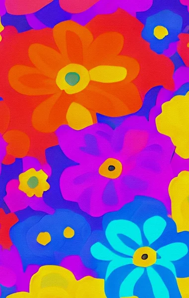 Fond Abstrait Avec Des Fleurs Colorées — Photo