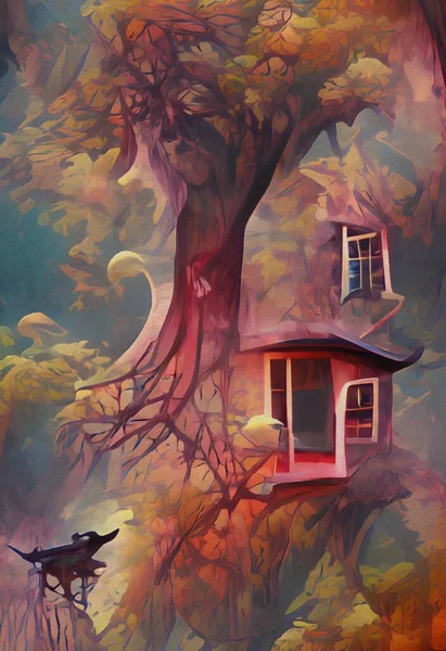 Art Color Home Tree — Stockfoto