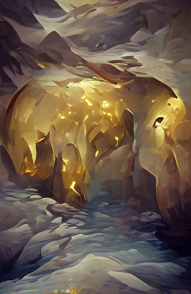Art Color Golden Cave Background — ストック写真