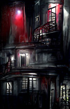 art color of dark town background