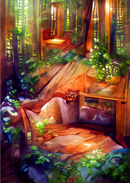 Beautiful Interior Bedroom — стоковое фото