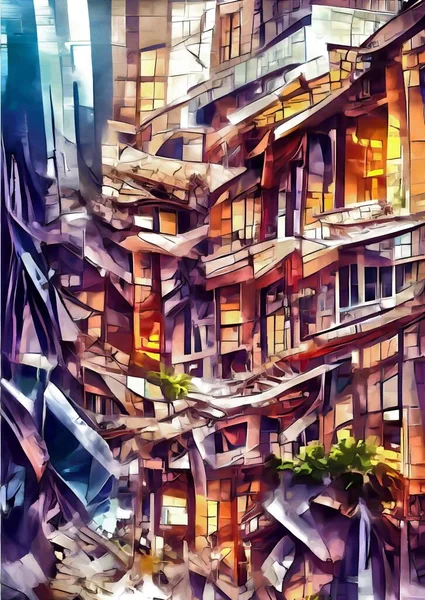Art Color Building Collapse — 图库照片