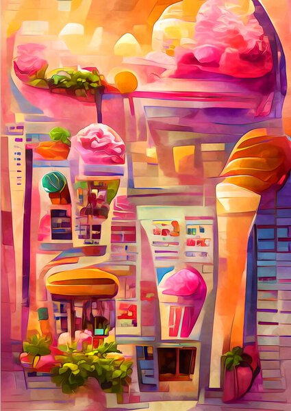 watercolor illustration of a beautiful street scene