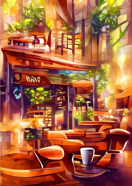 Art Color Coffee Shop — Stockfoto