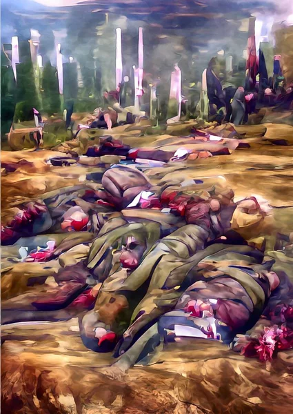 Art Color Corpses Soldiers War — Stockfoto