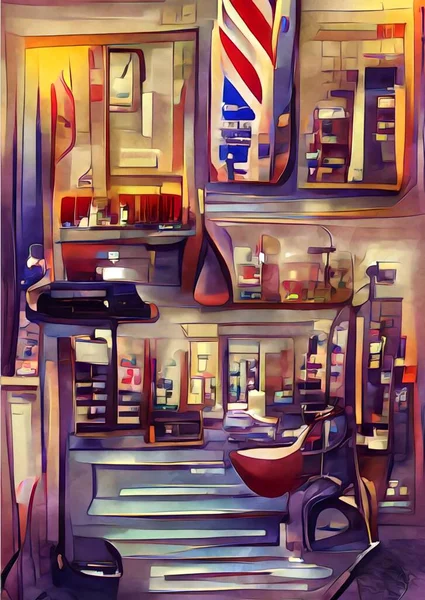 Art Color Barber Shop — Zdjęcie stockowe