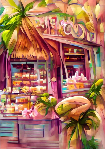 Art Color Food Shop Background — Stock fotografie