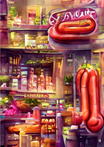 Art Color Food Shop Background — 스톡 사진