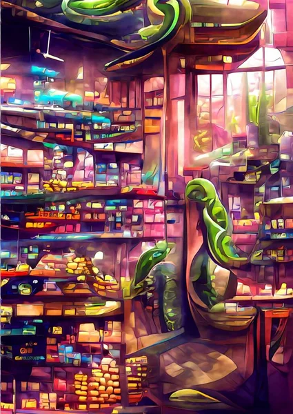Art Color Food Shop Background — Stockfoto