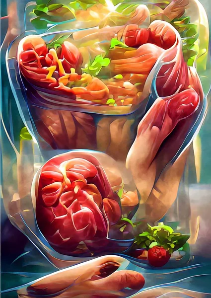 art color of food from human body
