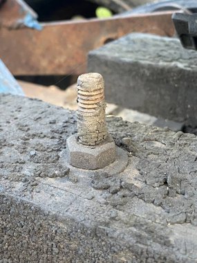 old bolt on wooden machine