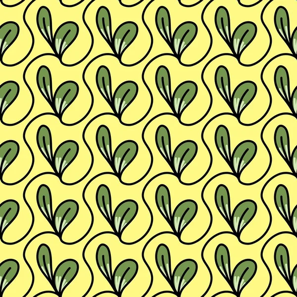 Yeşil Yapraklı Pürüzsüz Desen — Stok fotoğraf