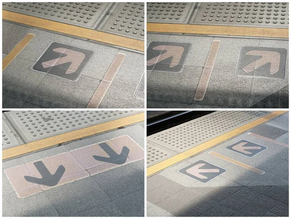 Set Arrow Signs Floor — 图库照片