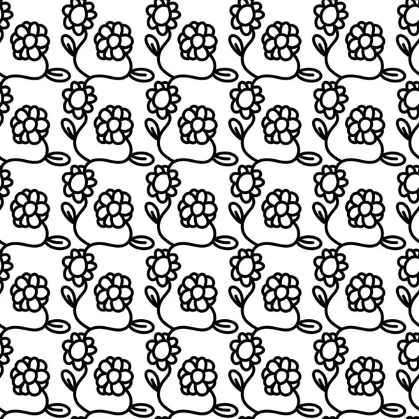 seamless pattern of flower cartoon