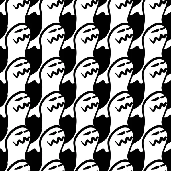 seamless pattern of cute monster cartoon