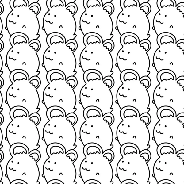 seamless pattern of cute rat cartoon