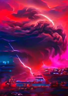 Rüzgarlı fırtına arkaplanının sanat rengi