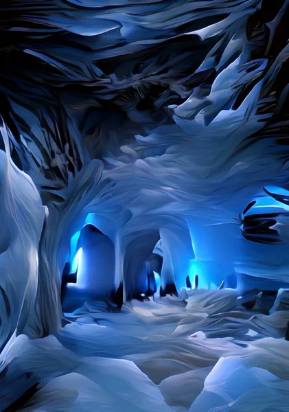 Art Color Ice Cave Background — Photo