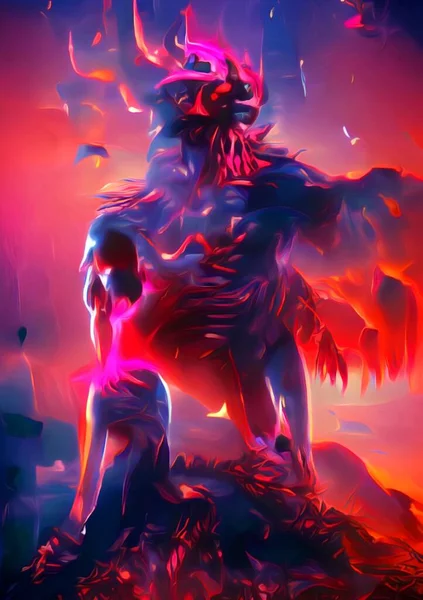 Color Arte Del Monstruo Oscuro Mundo Fantasía — Foto de Stock