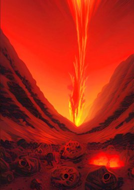 Kızıl dağların güzel manzarası