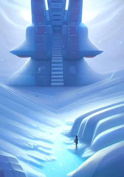 氷の塔の背景のアートカラー — ストック写真