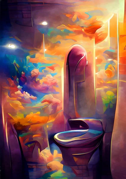 Art Kleur Van Toilet Kamer — Stockfoto