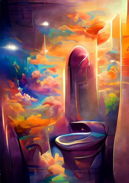 Arte Color Del Cuarto Baño — Foto de Stock