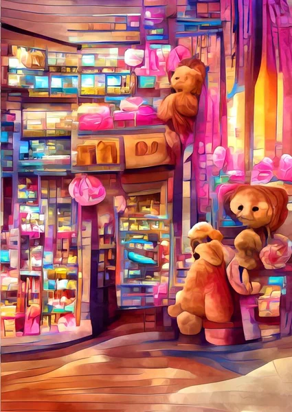 Oyuncak Dükkanının Sanat Rengi — Stok fotoğraf
