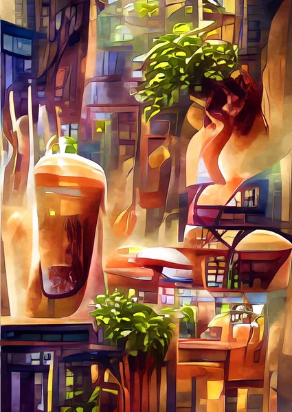 Art Color Coffee Shop — Stockfoto