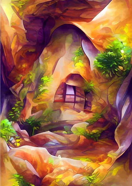Art Color Home Cave — ストック写真