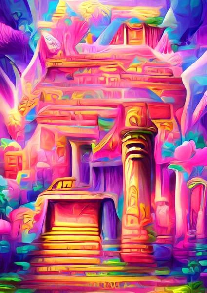 Art Color Colorful Temple Background — Stock Photo, Image