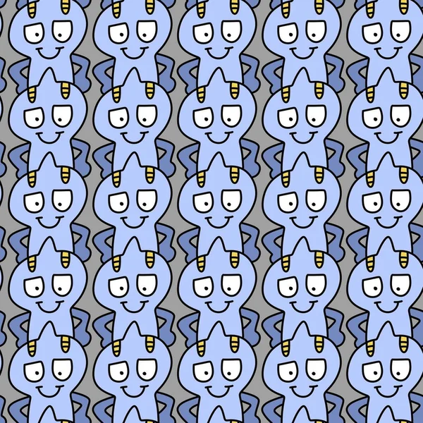 seamless pattern of cute monster cartoon background