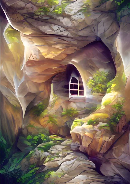 Художественный Цвет Дома Пещере — стоковое фото