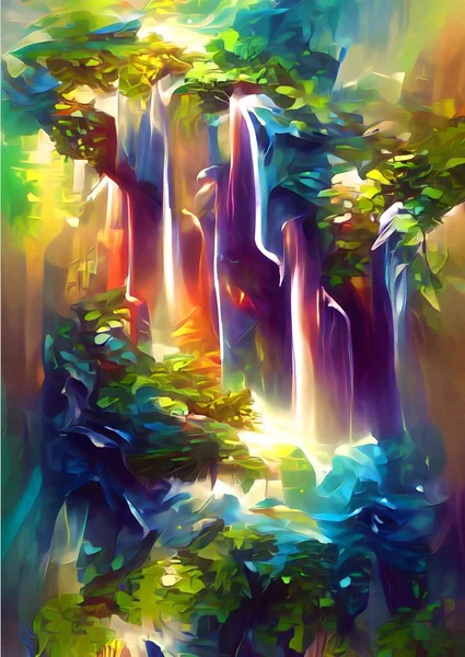 美しい森の背景のアートカラー — ストック写真