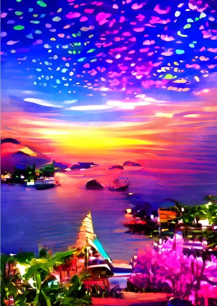 Art Color Beautiful Landscape Background — Stockfoto