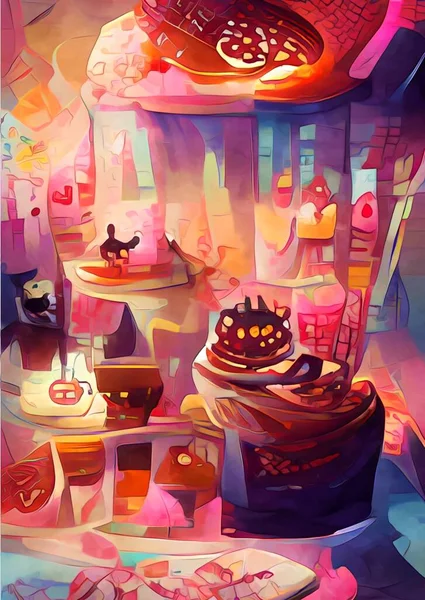 art color of cake shop background