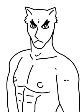 Siyah beyaz kurt adam çizgi filmi.