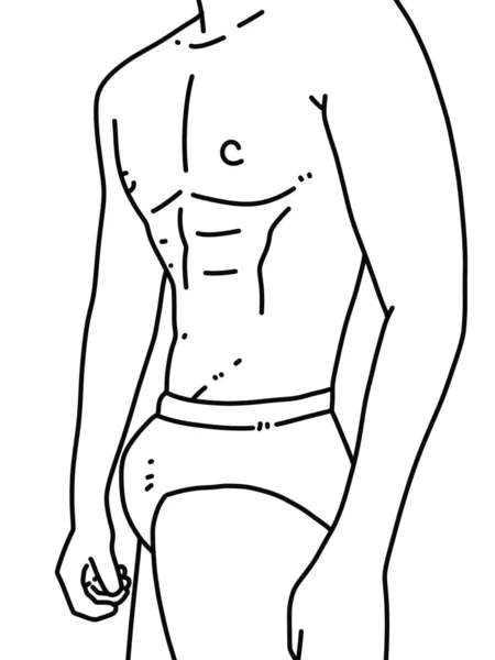 Blanco Negro Caricatura Del Hombre Del Cuerpo Para Colorear —  Fotos de Stock