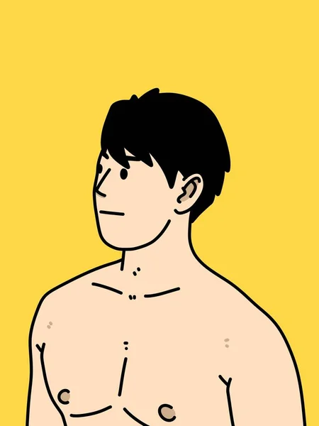 Roztomilý Muž Karikatura Žlutém Pozadí — Stock fotografie