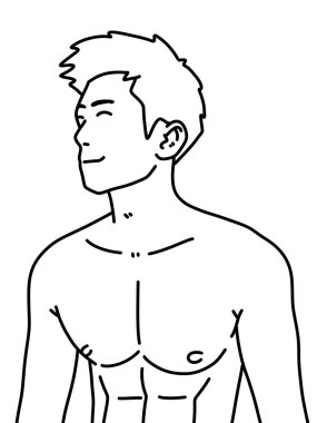 Sevimli canavar çizgi filminin siyah beyaz renkleri.