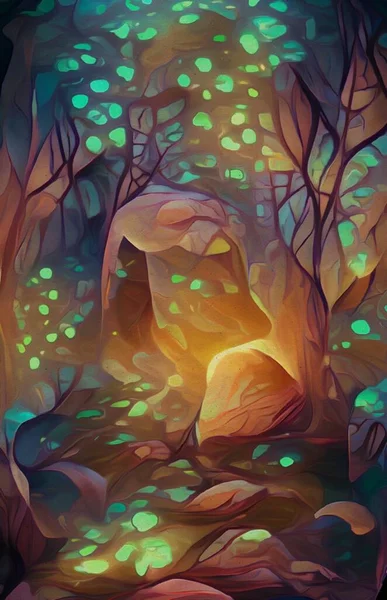 Art Color Light Forest Background — Stock Photo, Image