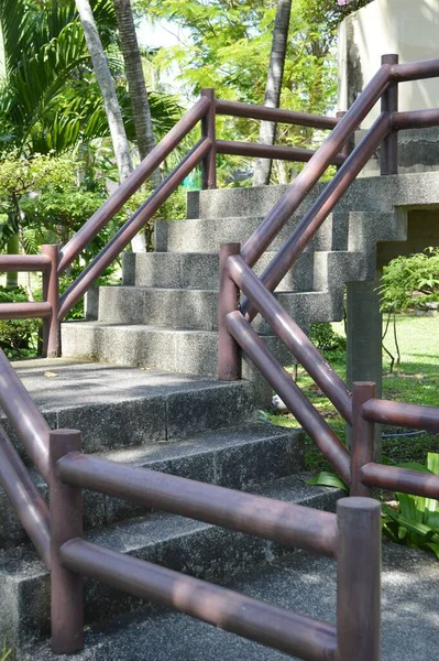 Old cement stair in nature garden