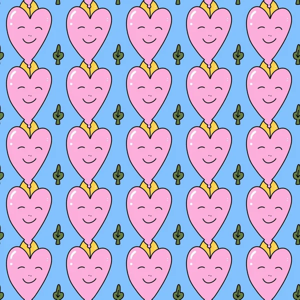 seamless pattern of heart shape cartoon